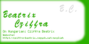 beatrix cziffra business card